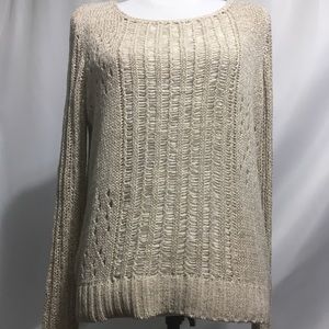Cynthia Rowley Glitter ribbon knit sweater